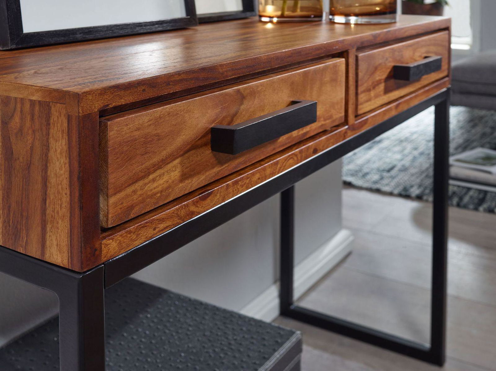 WOHNLING KONSOLA IRON CRAFT SHEESHAM 90 CM / WL6.147