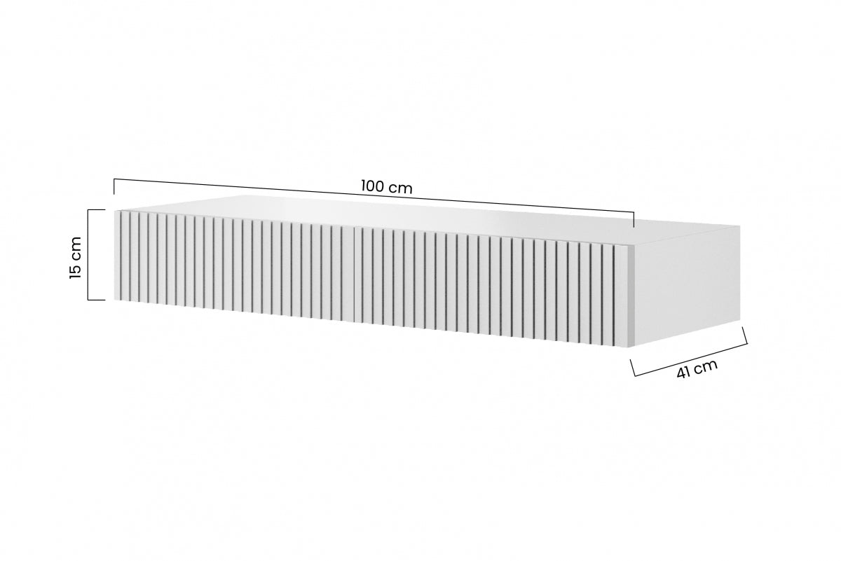 Wisząca konsola / toaletka z szufladami Nicole 100 cm - czarny / czarny mat