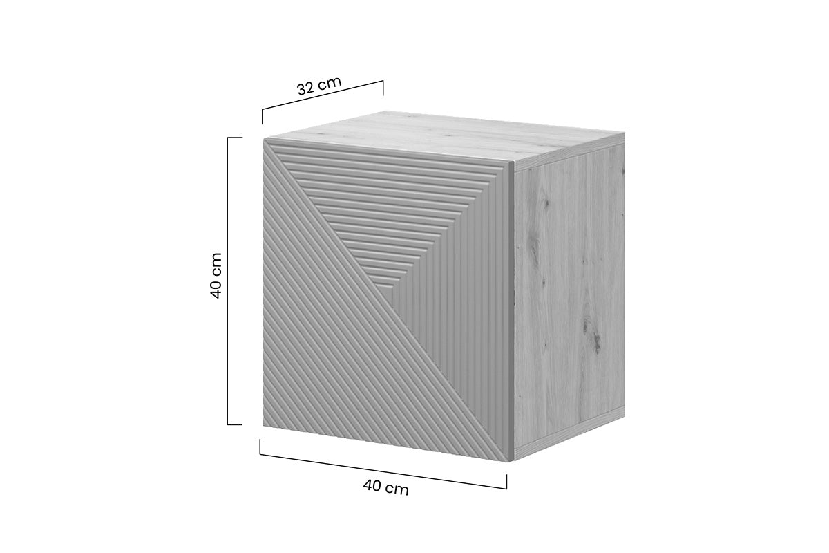 Wisząca szafka Asha 40 cm - artisan / czarny mat