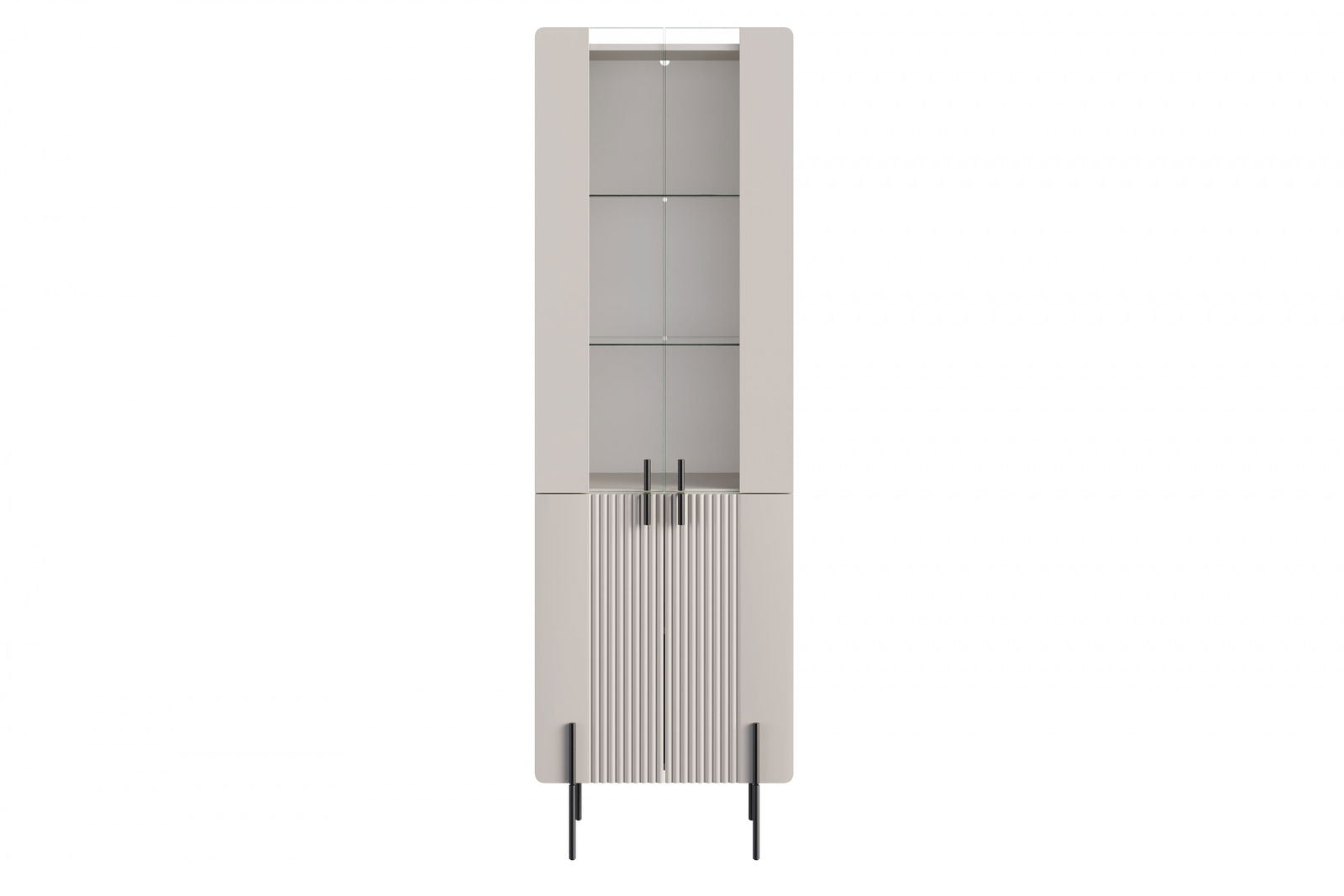 Witryna Malmi 60 cm - kaszmir / crema bianca / czarne nóżki