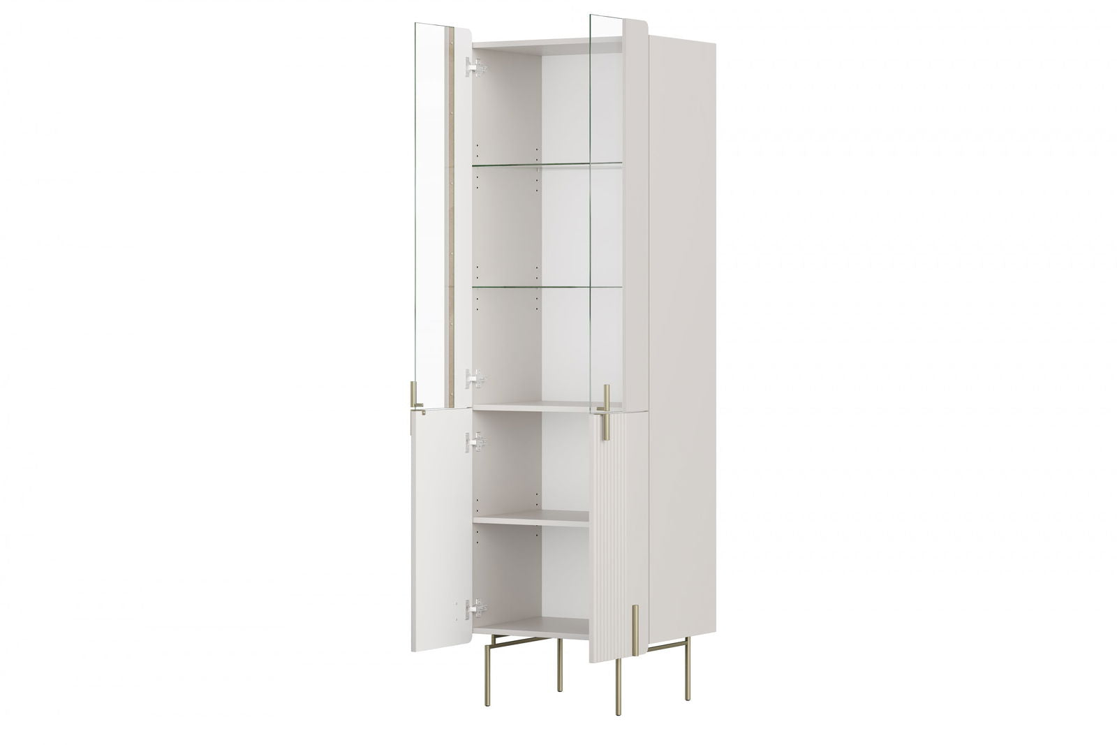 Witryna Malmi 60 cm - kaszmir / crema bianca / złote nóżki