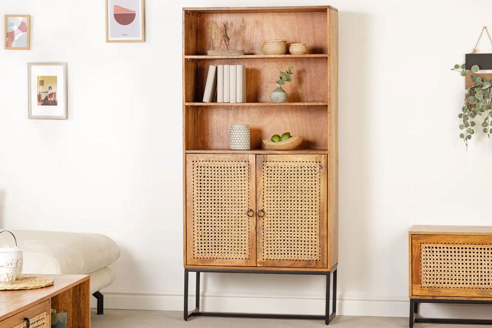 Witryna Vienna 170cm Mango Wiedeńska wiklina / 41803 / INVICTA INTERIOR