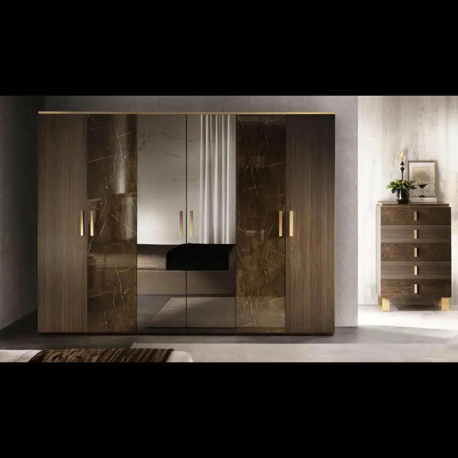 Włoska nowoczesna szafa Essenza 6 drzwiowa 286 CM / ARREDOCLASSIC ADORA