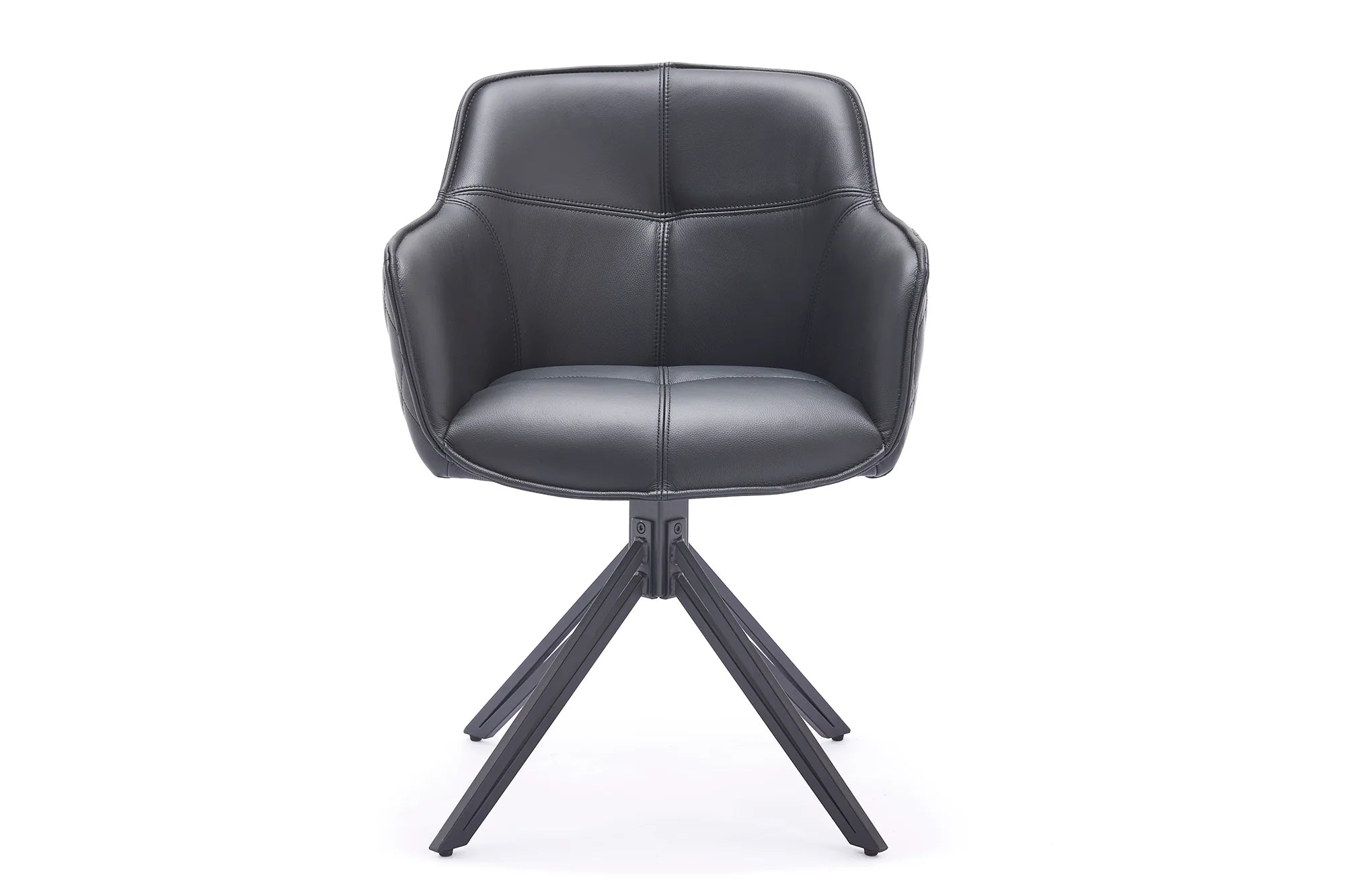 KRZESŁO EUPHORIA CZARNA SKÓRA OBROTOWE 180 / 45859 / INVICTA INTERIOR - Meblowy Sklep Internetowy Inventio