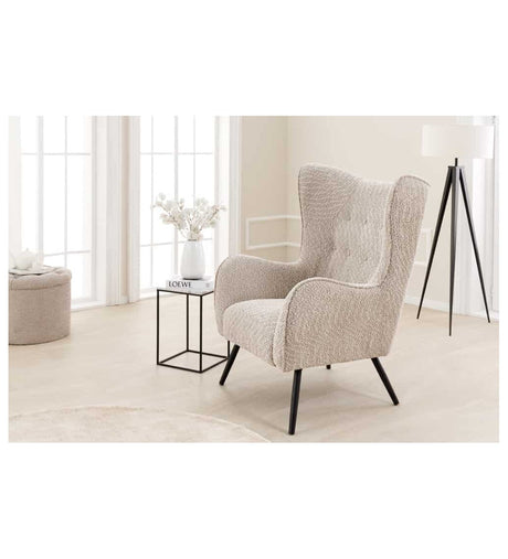 FOTEL USZAK AMSTERDAM BEŻOWY bouclé / 44483 / INVICTA INTERIOR -  Meblowy Sklep Internetowy Inventio