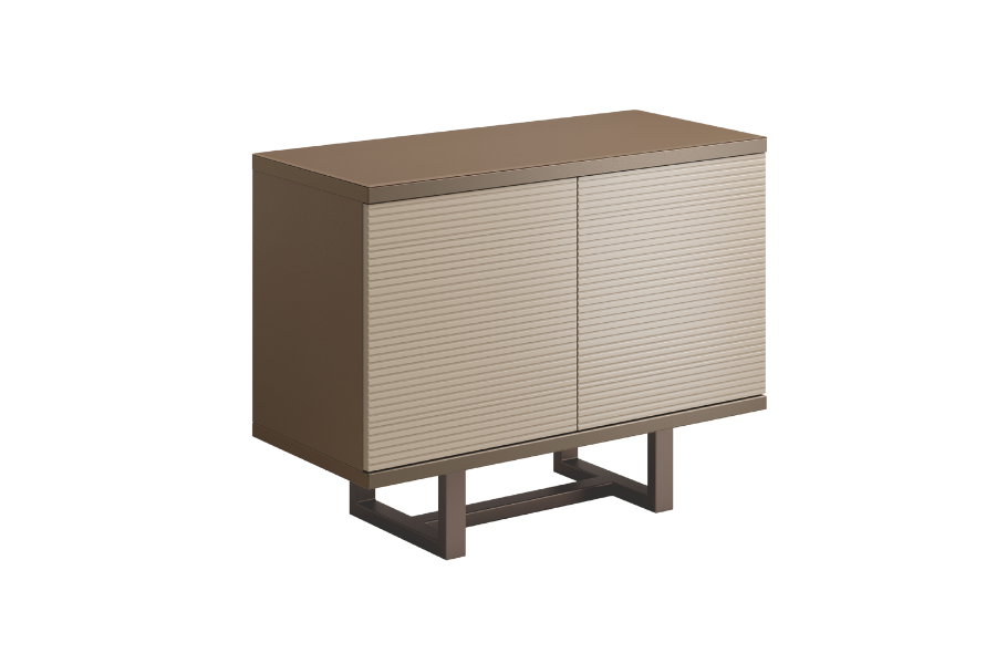 Włoska komoda linea 2 drzwi, metalowa podstawa.