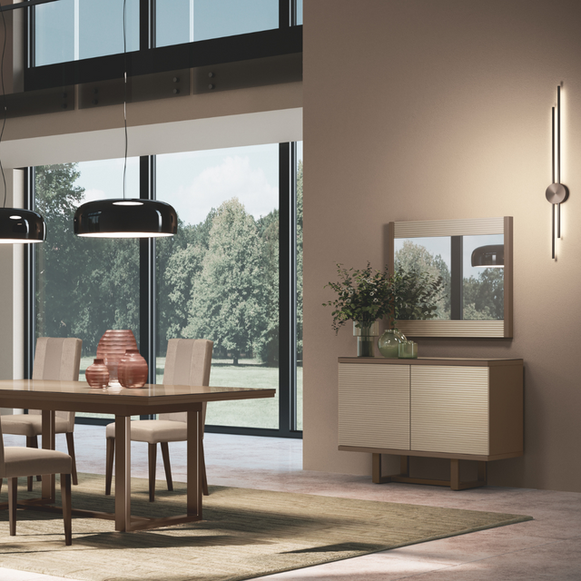 Włoska komoda linea 2 drzwi, metalowa podstawa.