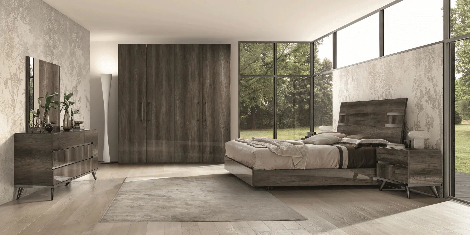 WŁOSKIE ŁÓŻKO MEDEA VINTAGE OAK 200 CM / STATUS ITALY Status Italy