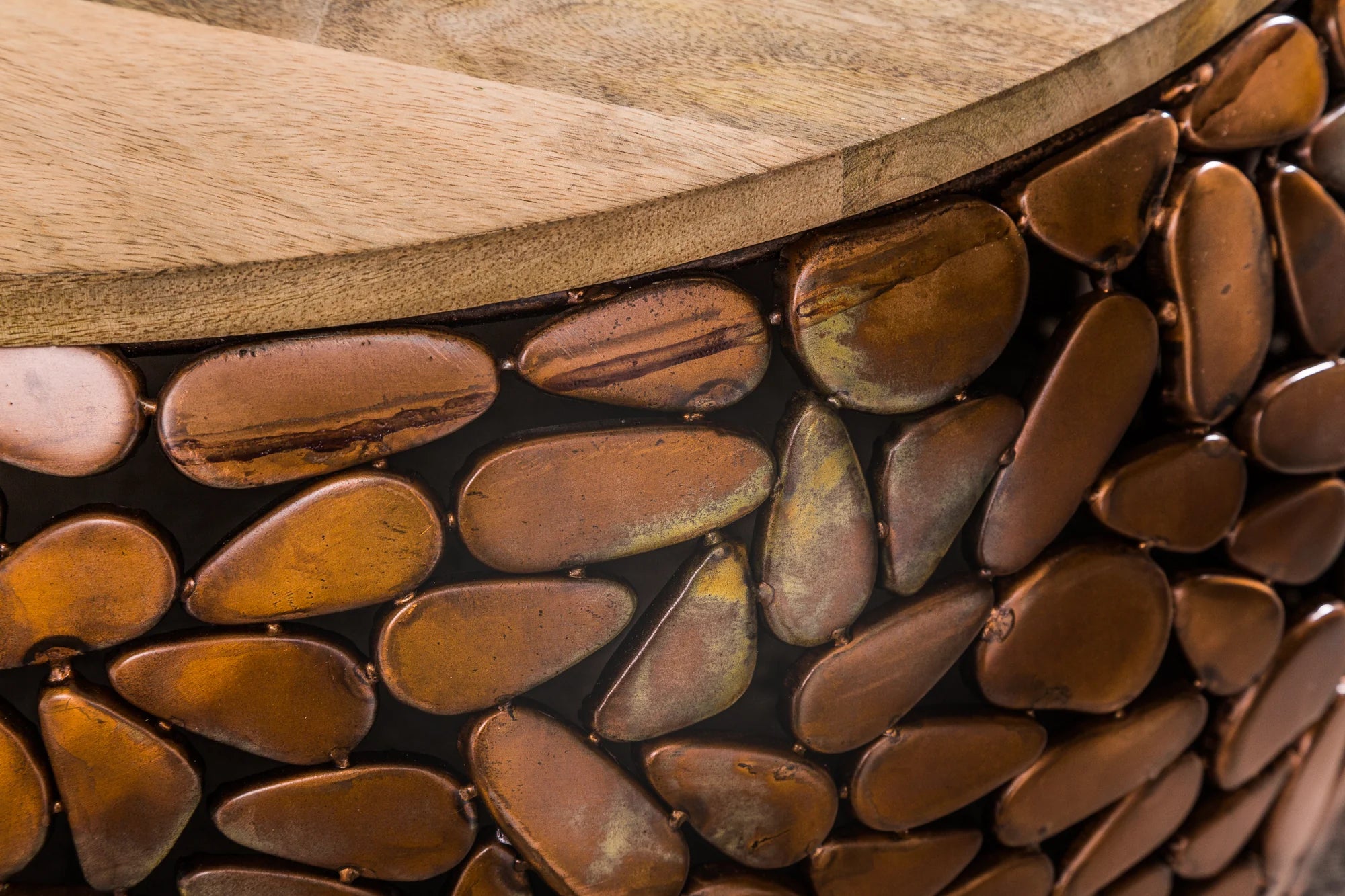 Komplet 2 stolików STONE MOSAIC miedź Z BLATEM MANGO / 39891 / 41432 / INVICTA INTERIOR - Meblowy Sklep Internetowy Inventio