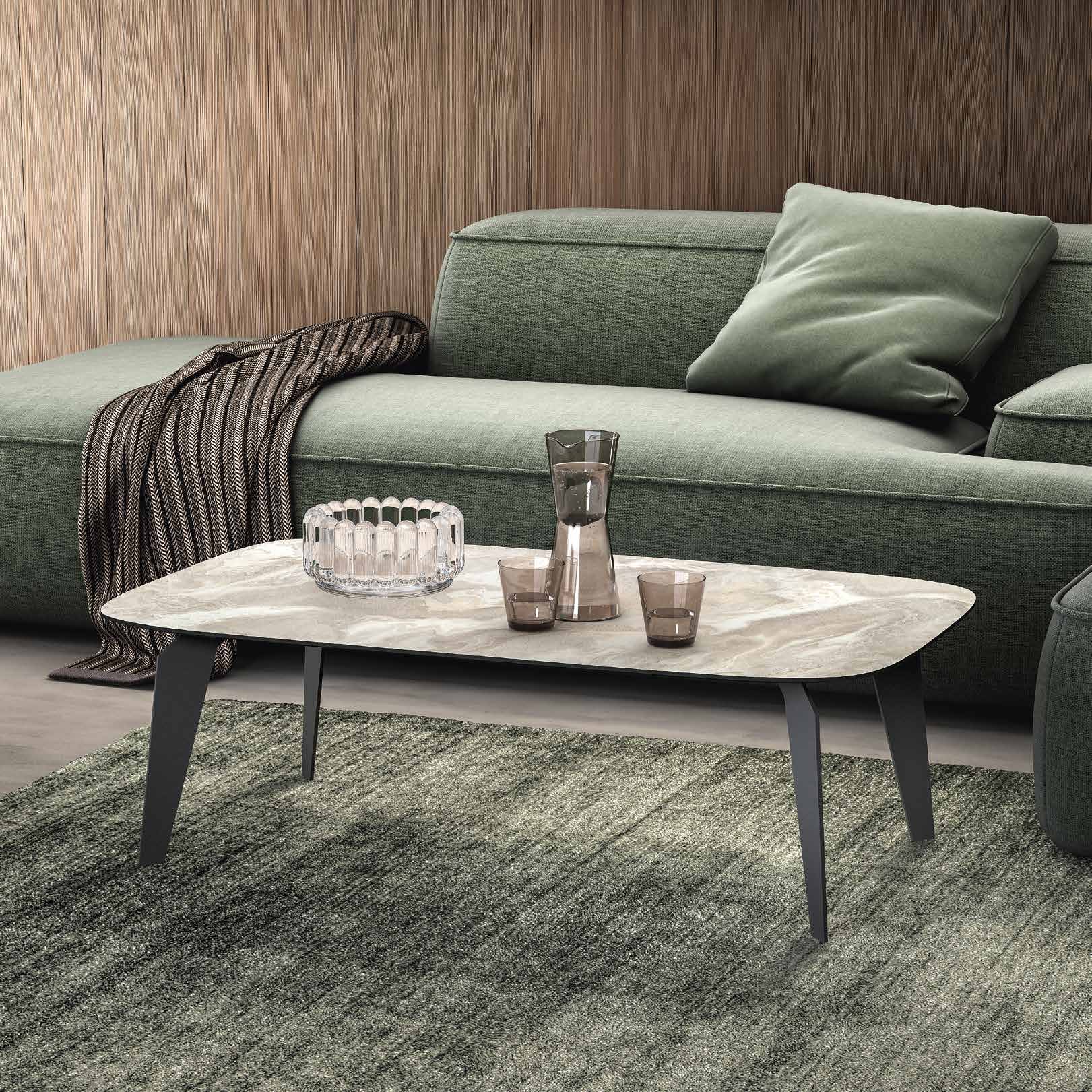 Włoski stolik kawowy Dune 120 cm – nowoczesny blat w marmurowym stylu, elegancki akcent do salonu