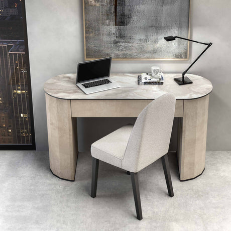 Włoska konsola Dune 134 cm – nowoczesny blat w optyce marmuru, elegancki mebel do salonu lub przedpokoju