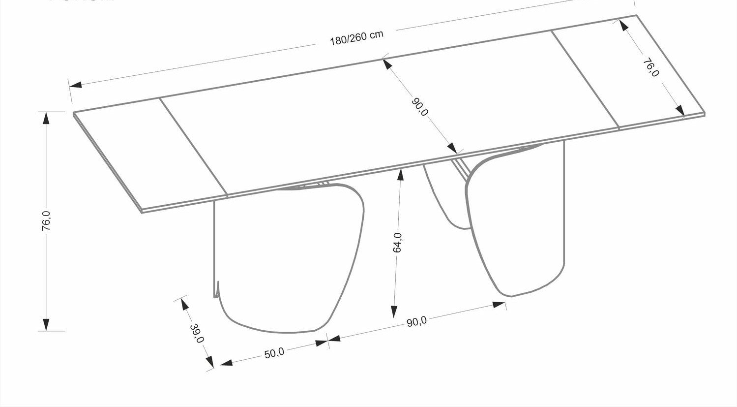 Stół rozkładany blat ze spieku optyka czarny marmur na stalowych nogach