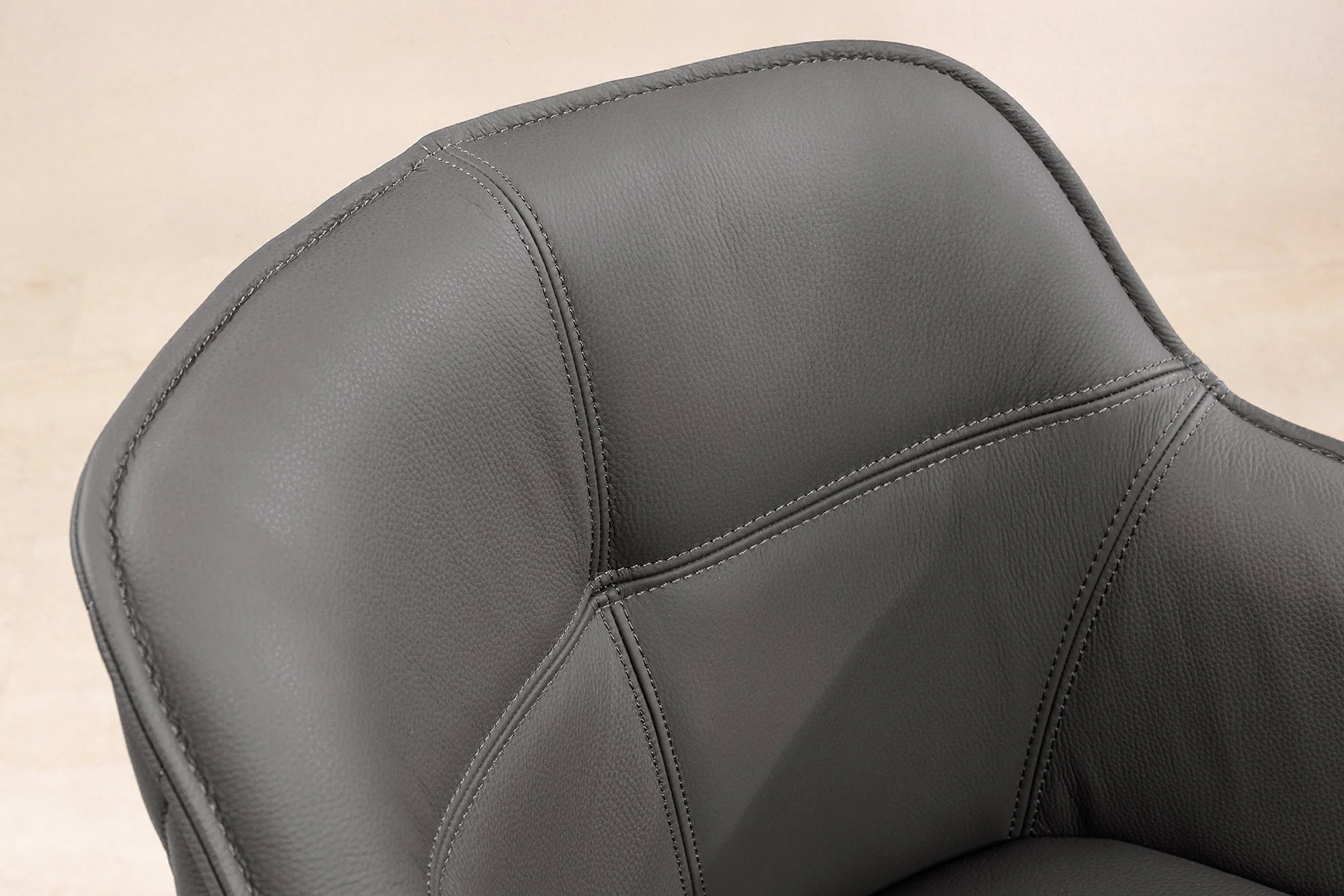 KRZESŁO EUPHORIA SZARA SKÓRA OBROTOWE 180 / 45860 / INVICTA INTERIOR - Meblowy Sklep Internetowy Inventio