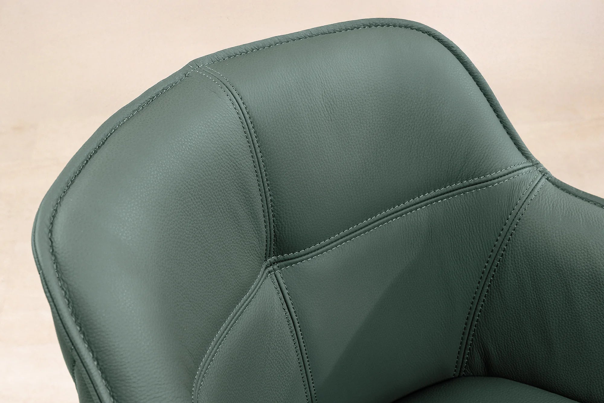 KRZESŁO EUPHORIA ZIELONA SKÓRA OBROTOWE 180 / 45863 / INVICTA INTERIOR - Meblowy Sklep Internetowy Inventio