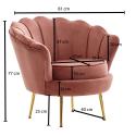 Fotel velvet różowy 81 cm...