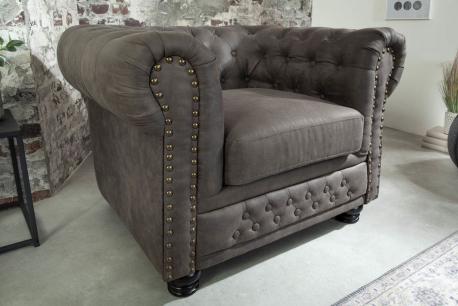 Fotel Chesterfield szary /...