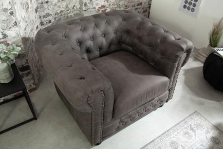Fotel Chesterfield szary /...