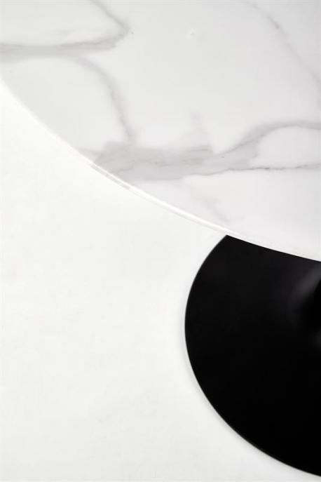 AMBROSIO stół okrągły, blat - marmur, noga - czarny (2p1szt)