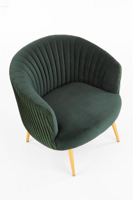 CROWN fotel wypoczynkowy ciemny zielony / złoty