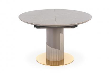 MUSCAT stół rozkładany blat - popielaty marmur, noga - jasny popiel / złoty (3p1szt)