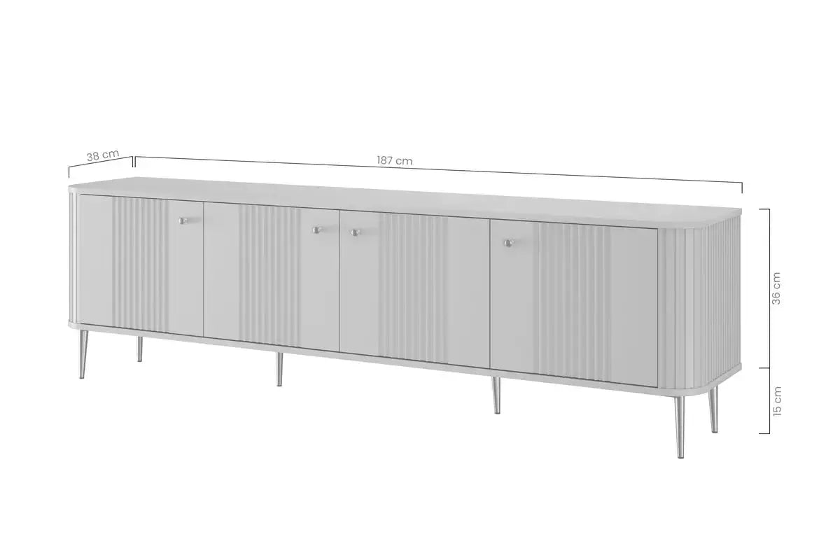 SZAFKA RTV VESPER 187 CM KASZMIR / CZARNE UCHWYTY / CZARNE NOGI BOGART