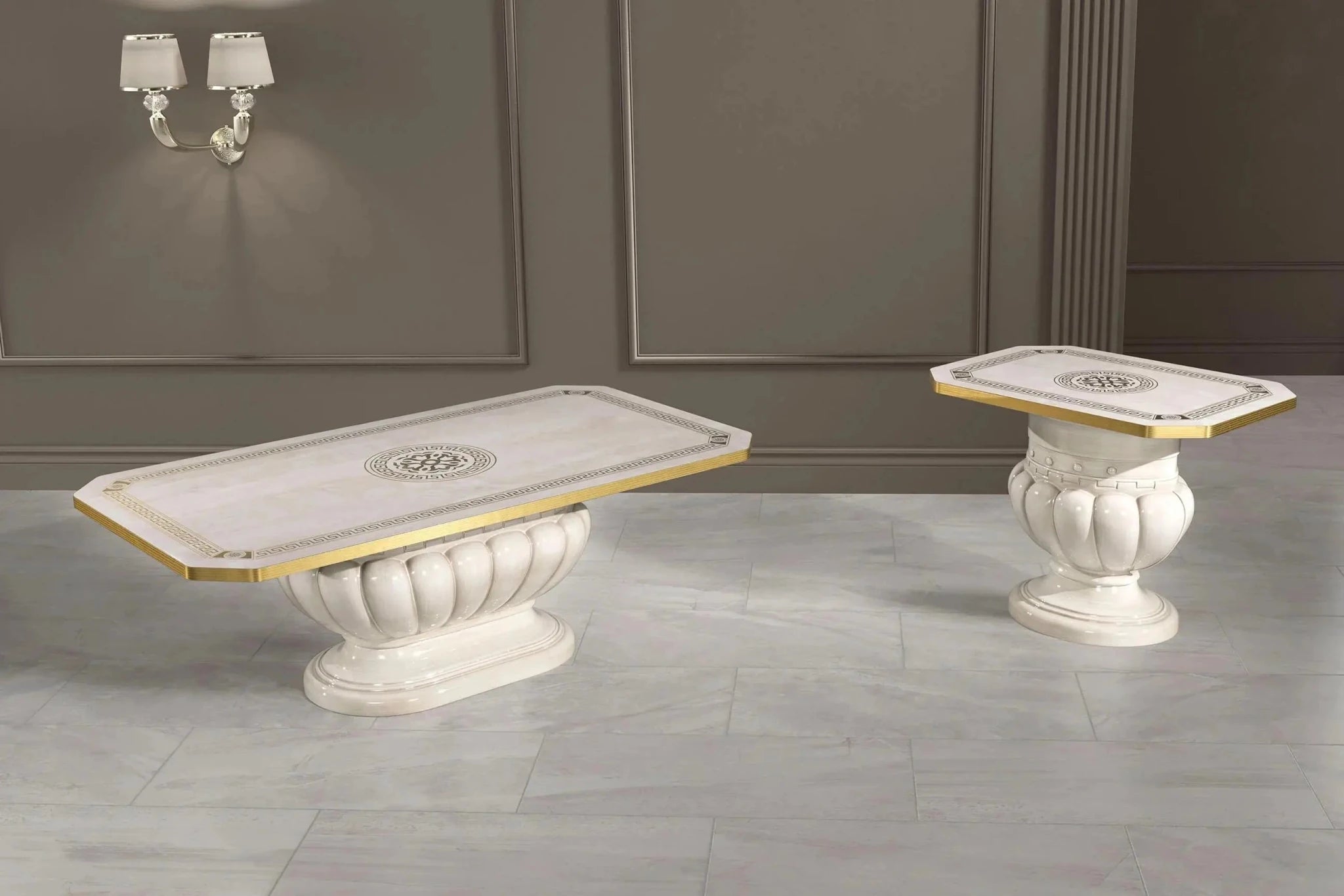 WŁOSKI NOWOCZESNY STÓŁ ROZKŁADANY AURORA BEŻOWY 185 (230) CM / ACCA DESIGN