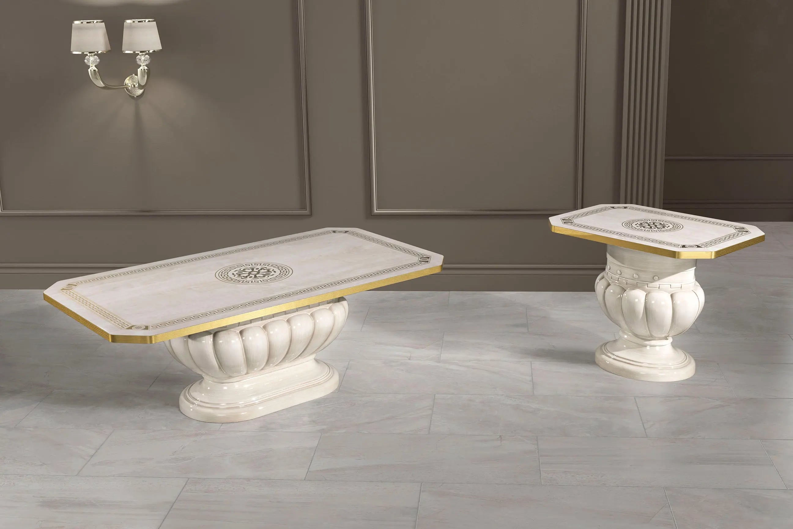 WŁOSKI NOWOCZESNY STOLIK KAWOWY AURORA BEŻOWY 130 CM / ACCA DESIGN ACCA DESIGN