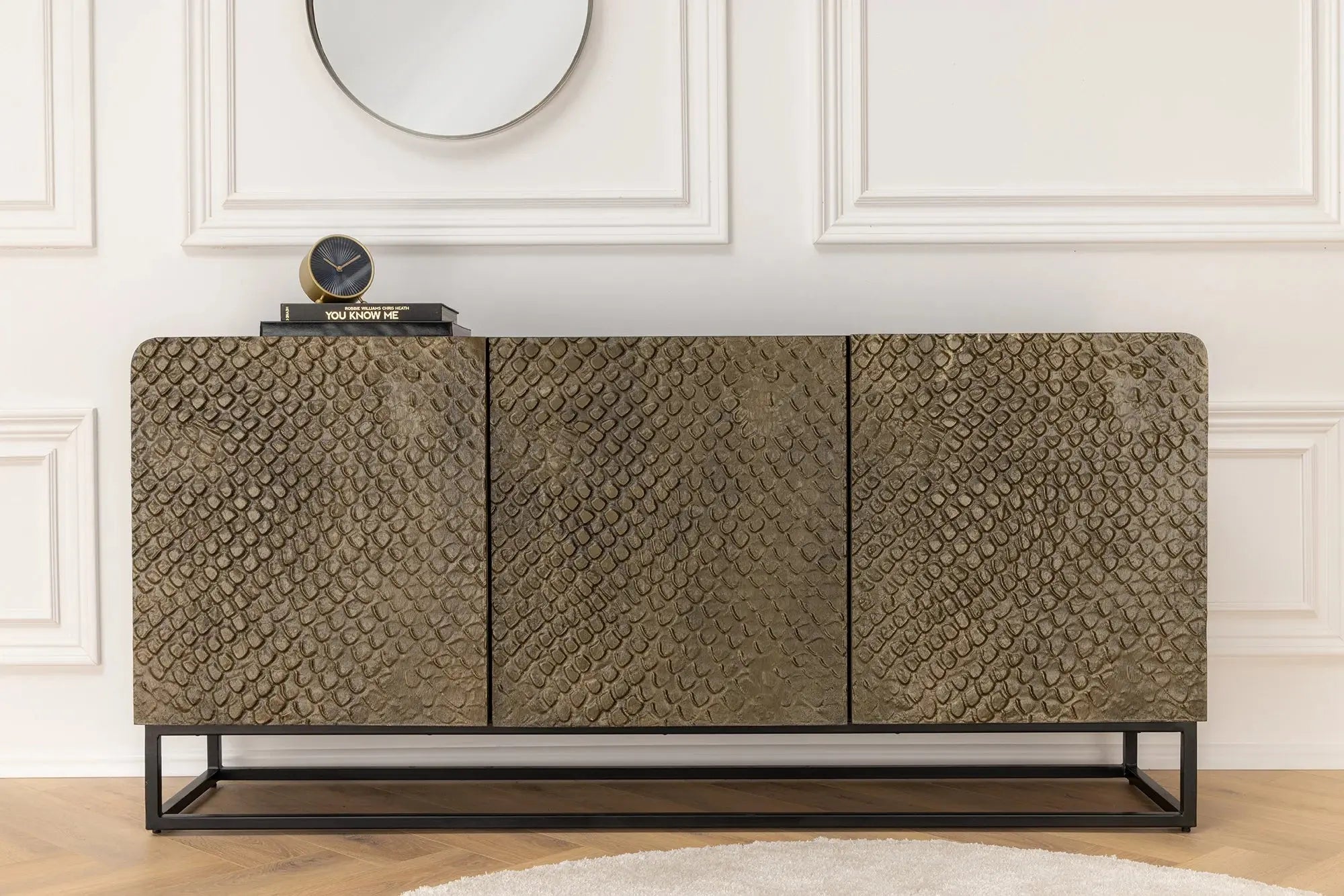 KOMODA SNAKE MANGO CZARNA / BRĄZOWA 160 CM / 44656 / INVICTA INTERIOR Invicta Interior