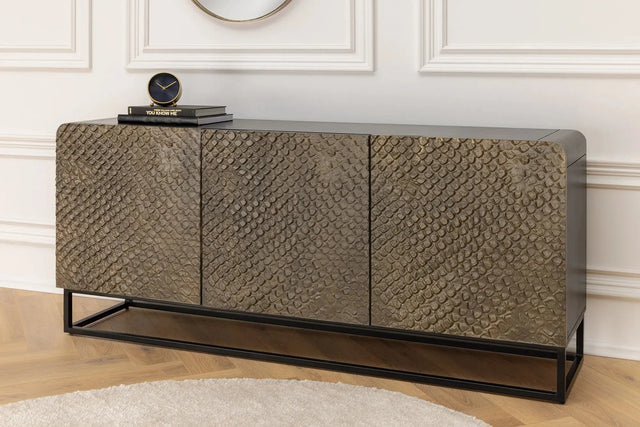 KOMODA SNAKE MANGO CZARNA / BRĄZOWA 160 CM / 44656 / INVICTA INTERIOR Invicta Interior