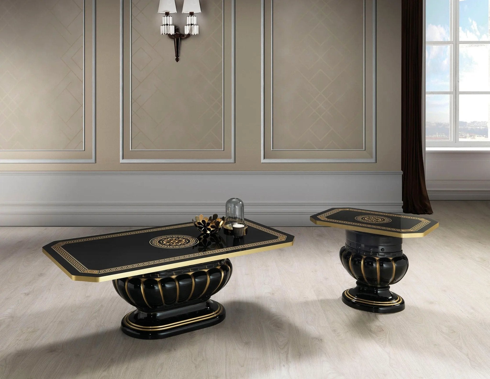 WŁOSKI NOWOCZESNY STOLIK KAWOWY AURORA CZARNY 130 CM / ACCA DESIGN