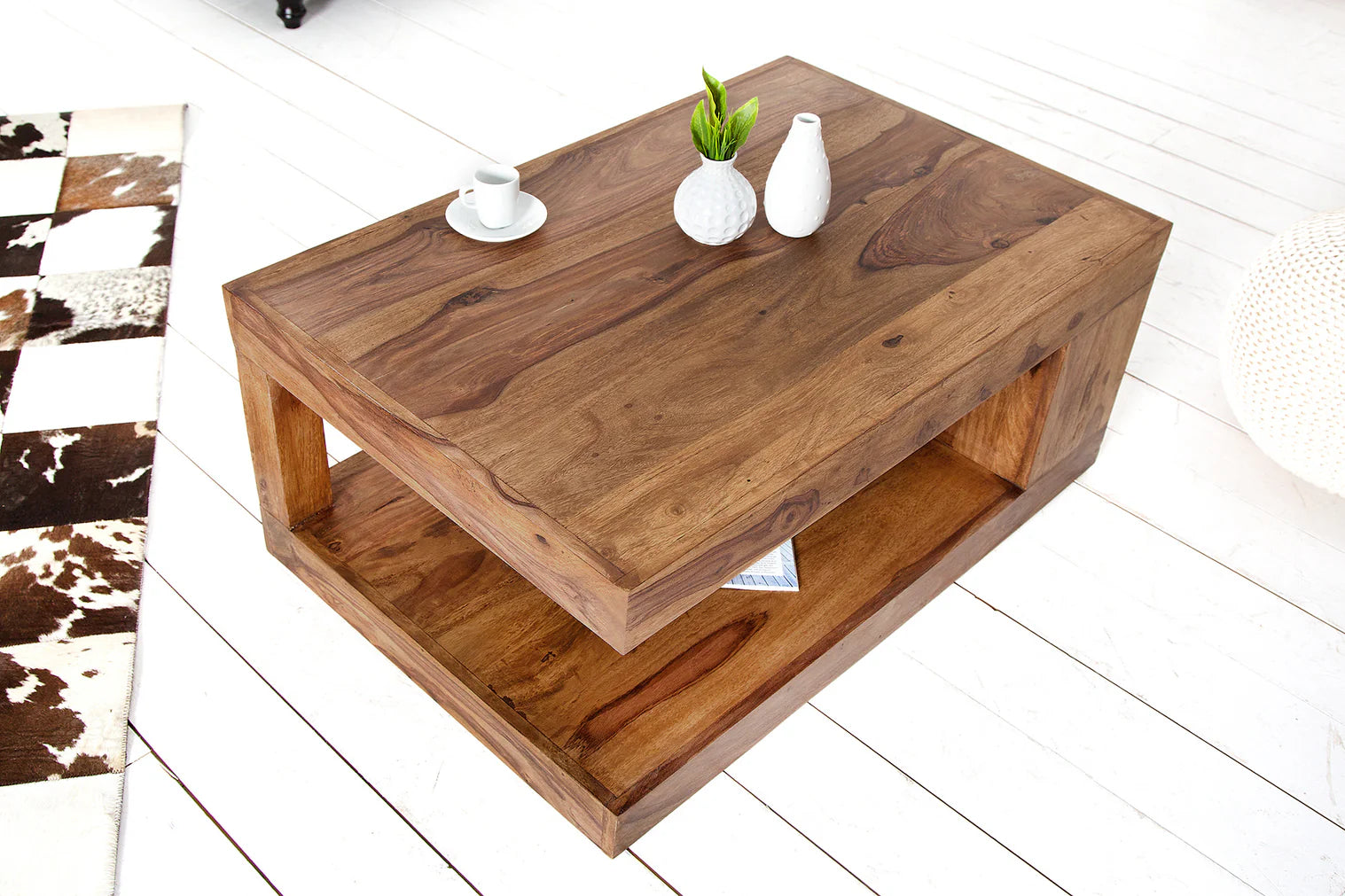 ŁAWA Z DREWNA LITEGO GIANT XL 90 CM / 37438 / INVICTA INTERIOR