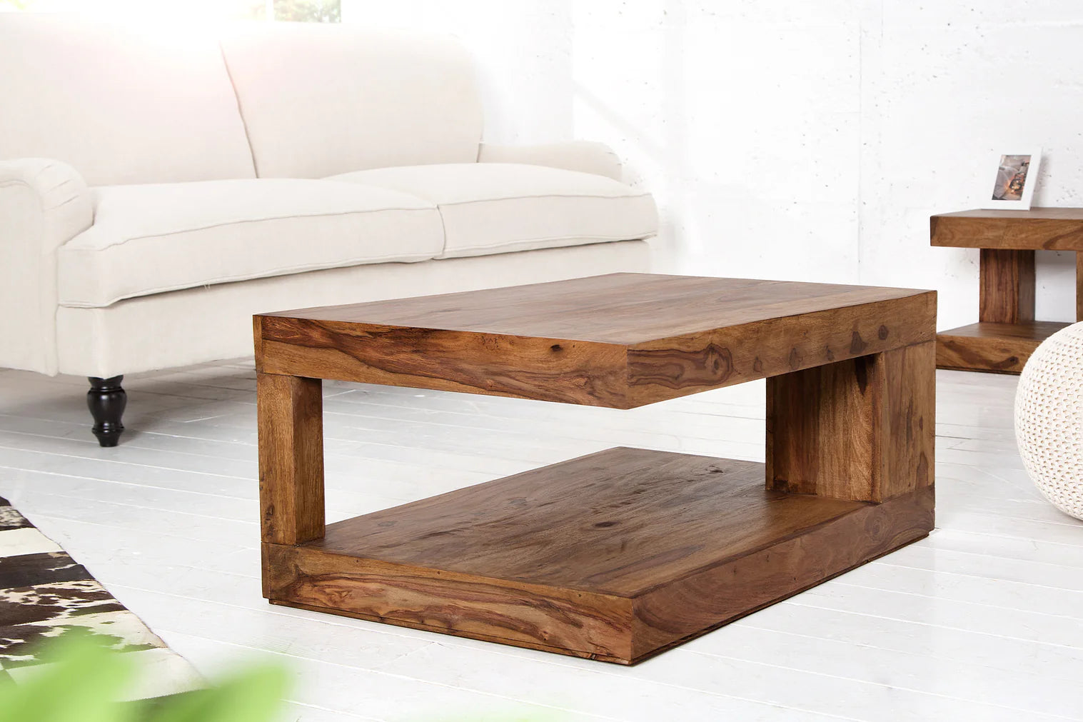 ŁAWA Z DREWNA LITEGO GIANT XL 90 CM / 37438 / INVICTA INTERIOR