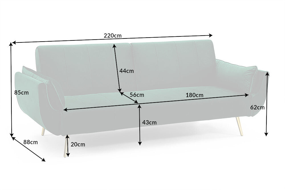 Sofa Divani II zielony aksamit +złoto / 39421 / 40090 / INVICTA INTERIOR -  Meblowy Sklep Internetowy Inventio