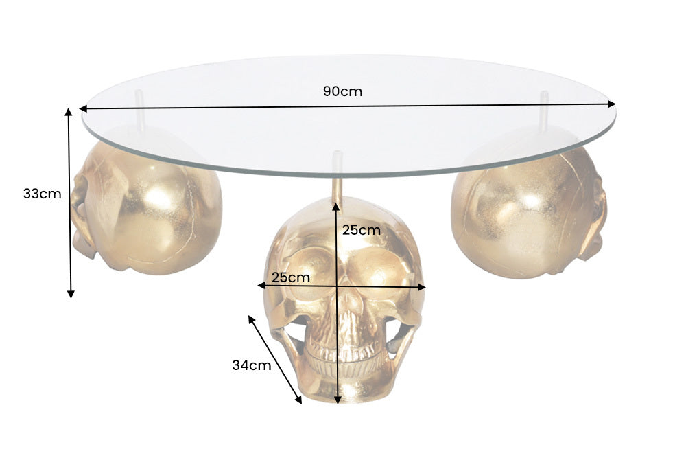 STOLIK KAWOWY CZASZKA 90 CM / 43496 / INVICTA INTERIOR -  Meblowy Sklep Internetowy Inventio
