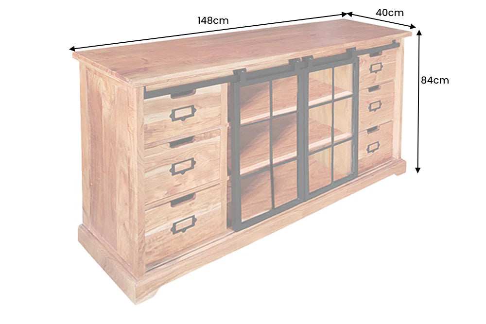 KOMODA HERITAGE DREWNO AKACJA 150 CM / 44049  / INVICTA INTERIOR -  Meblowy Sklep Internetowy Inventio