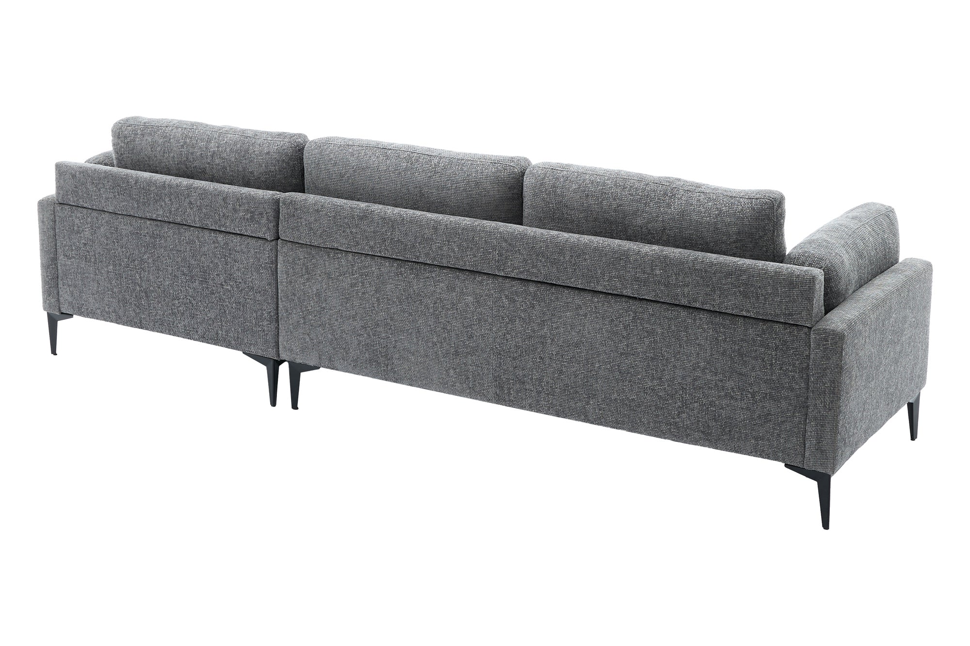 SOFA NAROŻNA MANHATTAN PRAWO STRONNA TKANINA TEKSTUROWANA SZARA / 44278 / INVICTA INTERIOR -  Meblowy Sklep Internetowy Inventio
