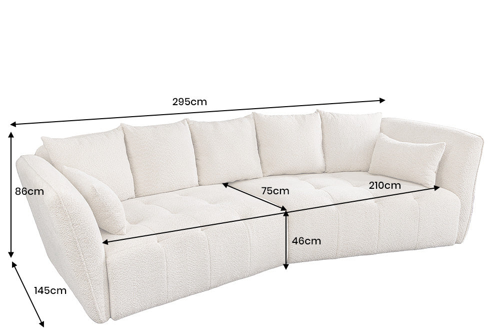 SOFA ROYAL 295 CM SZARA / 44542 / INVICTA INTERIOR -  Meblowy Sklep Internetowy Inventio