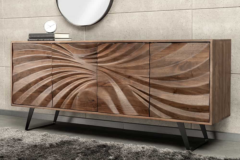 Komoda HURRICANE 175 CM BRĄZOWA AKACJA / 44389  / INVICTA INTERIOR Invicta Interior