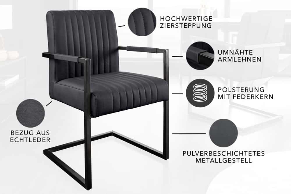 KRZESŁO BIG ASTON SKÓRA NATURALNA CZARNA / 44533 / INVICTA INTERIOR -  Meblowy Sklep Internetowy Inventio