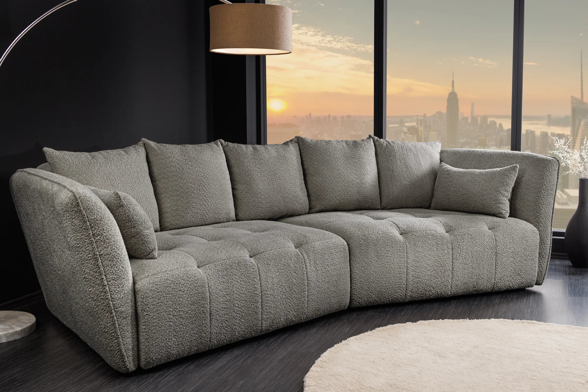 SOFA ROYAL 295 CM SZARA / 44542 / INVICTA INTERIOR -  Meblowy Sklep Internetowy Inventio