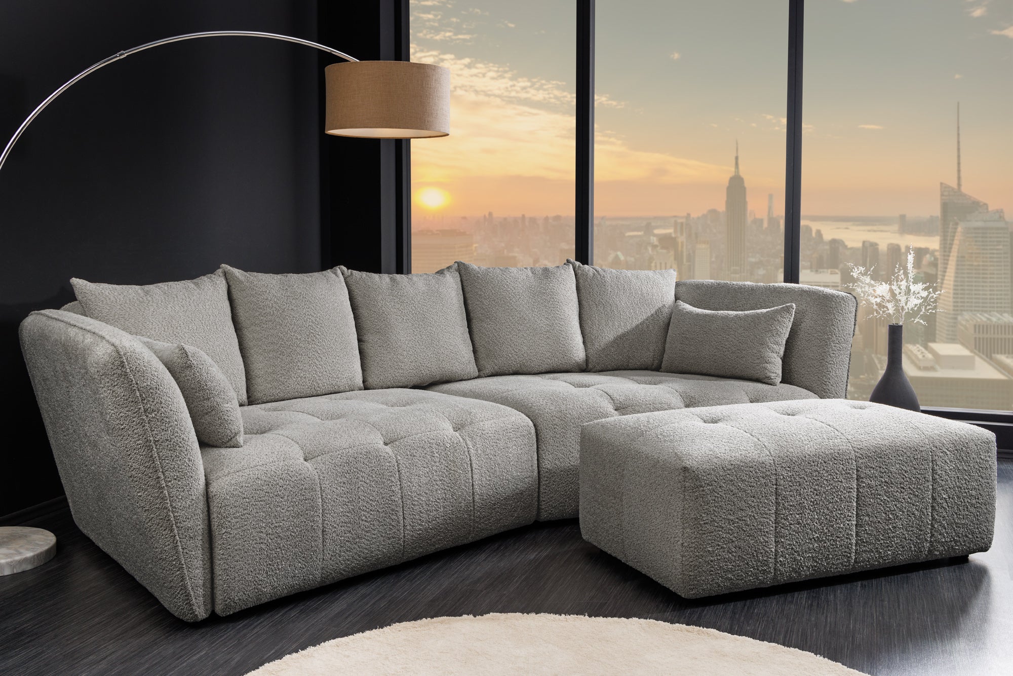 SOFA ROYAL 295 CM SZARA / 44542 / INVICTA INTERIOR -  Meblowy Sklep Internetowy Inventio