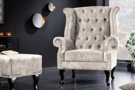 Uszak aksamit szampański beż, pikowany z nitami