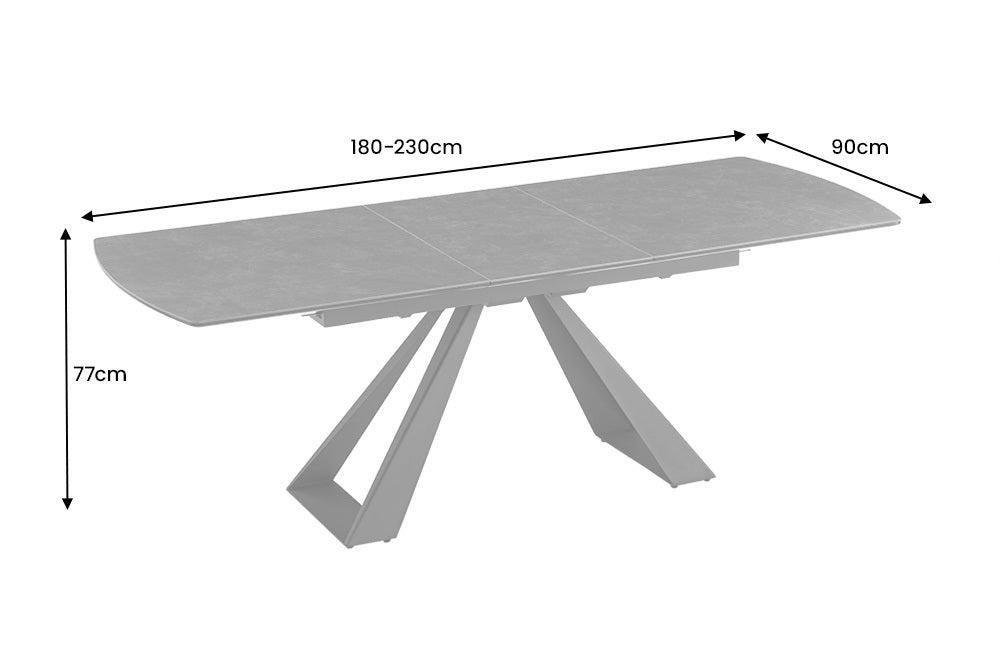 STÓŁ ROZKŁADANY CONCORD 180 - 230 CM CERAMIKA ANTRACYT