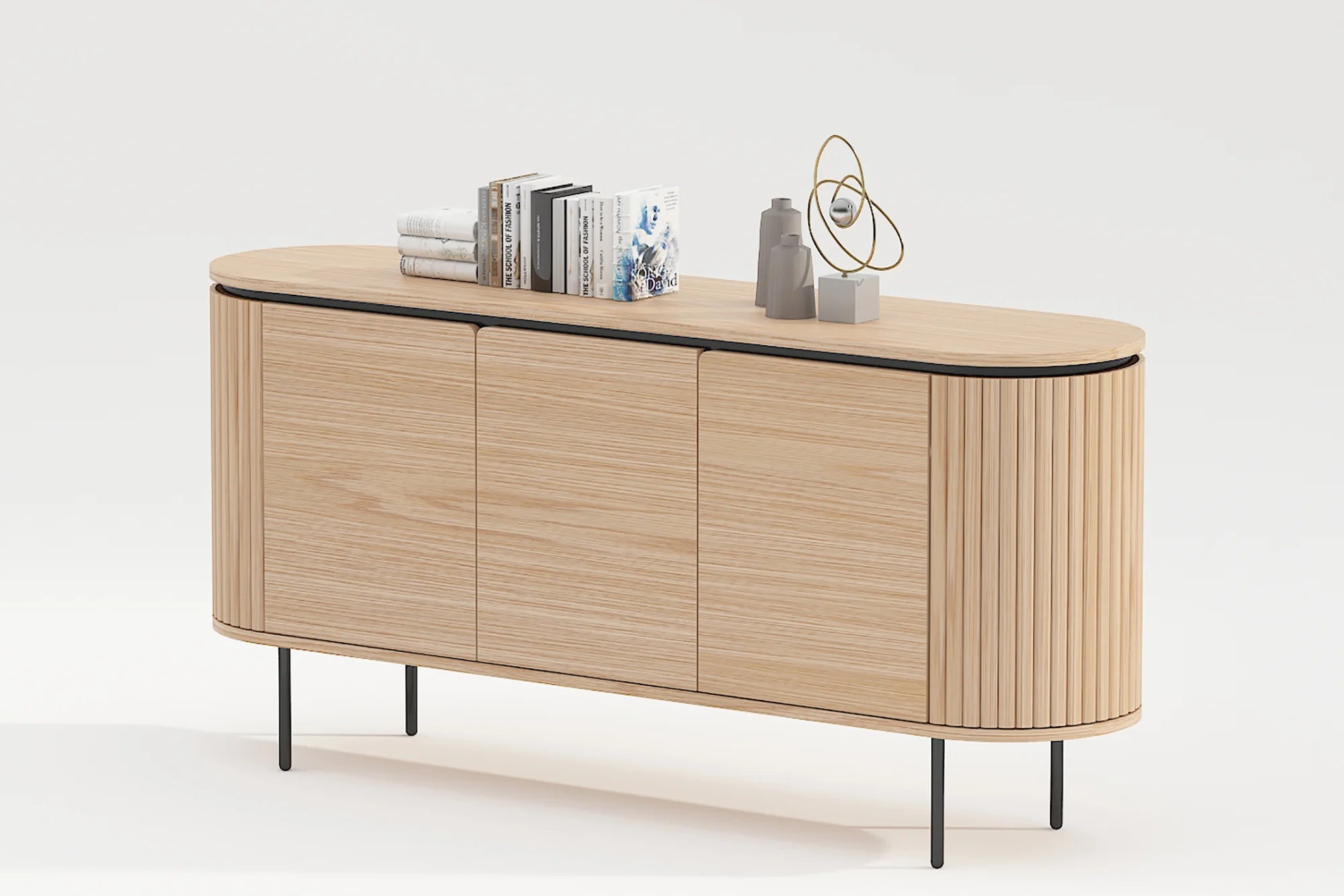 Elegancka komoda MDF z naturalnym fornirem dębowym.
