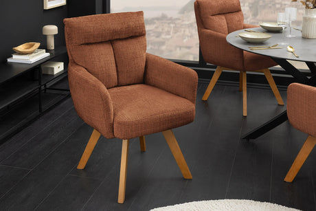 Krzesło obrotowe szenilowe z bukowymi nogami, sprężyny Bonell, obrót 360 stopni