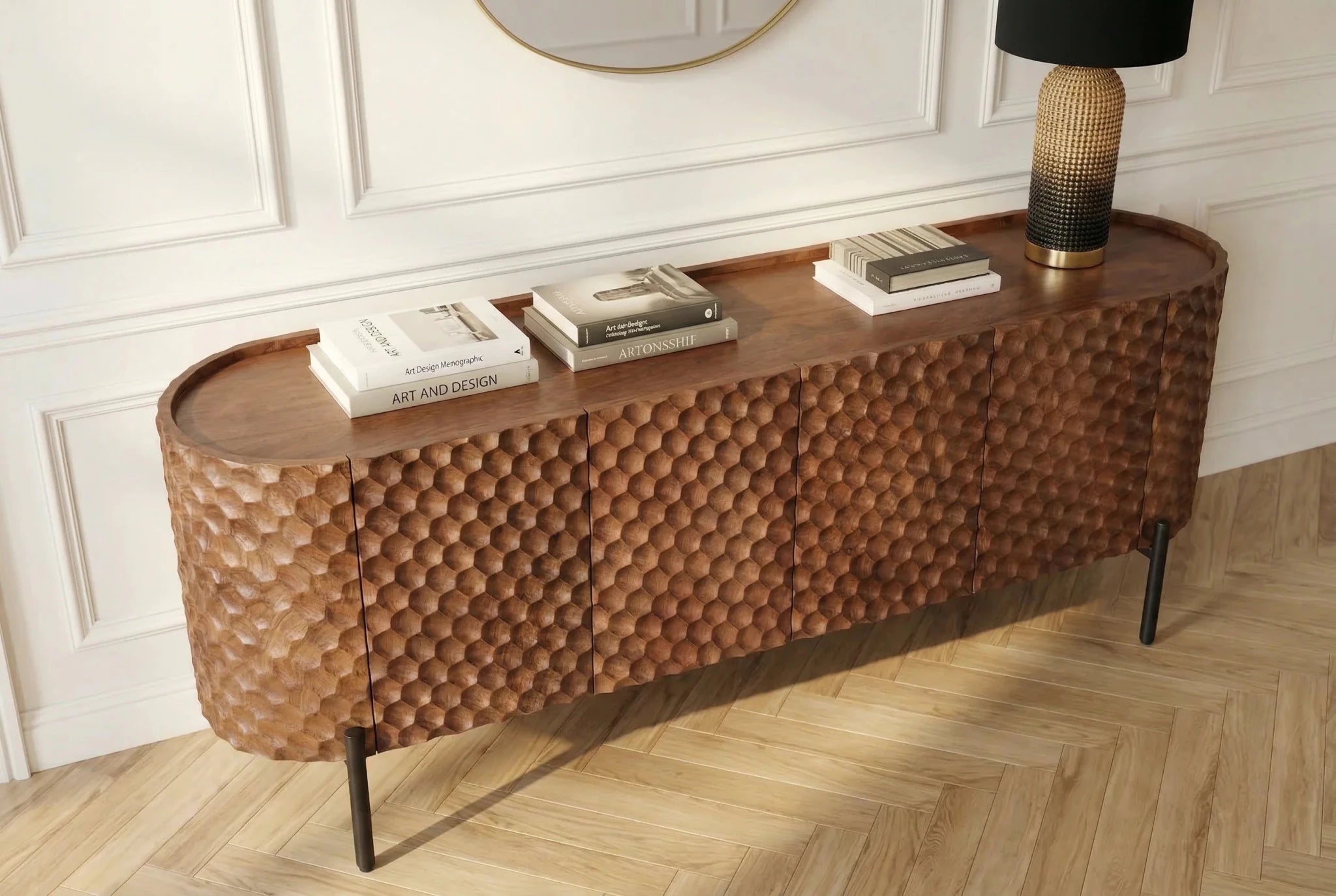 SZAFKA RTV ADLON 160 CM / 3D MANGO BRĄZOWA / 47584