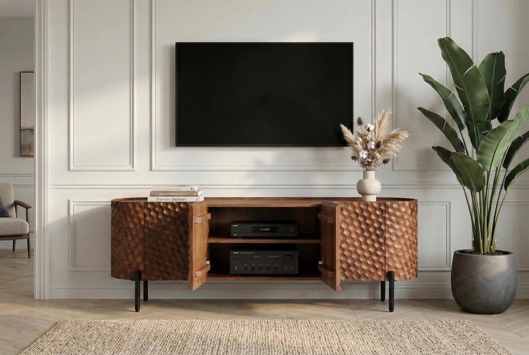 SZAFKA RTV ADLON 160 CM / 3D MANGO BRĄZOWA / 47584