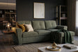 Nowoczesna sofa 245 cm rozkładana do salonu ciemna zieleń, tkanina strukturalna