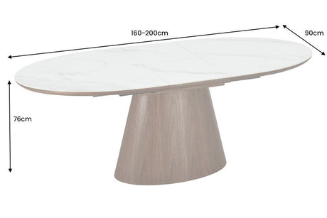 STÓŁ ROZKŁADANY DO SALONU UNIQUE 160 - 200 CM / CERAMICZNY BLAT / 47674 / INVICTA INTERIOR