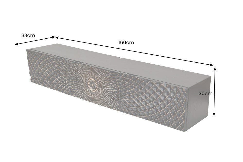 SZAFKA RTV 160 CM DREWNO MANGO / 48410 / INVICTA INTERIOR